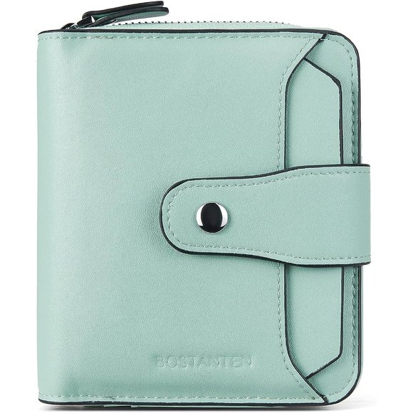 Amazon.com: RNIEGA Wallets for Women RFID Blocking Leather  Women Light Green Napa Leather RFID Blocking Zipper Pocket Wallet